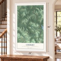 Cherry, Butler County, Pennsylvania map, 24 x 36 inch print in a white frame by a staircase