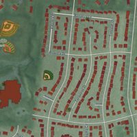 Second close-up of the map of Cherry Grove, Ohio print showing more streets and buildings