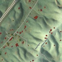 Second close-up of the map of Cherry Log, Georgia print showing more streets and buildings