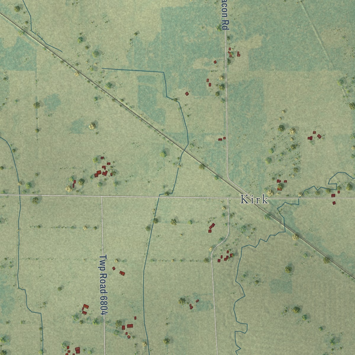 Second close-up of the map of Cherry, Minnesota print showing more streets and buildings