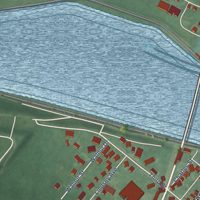 Second close-up of the map of Chesapeake City, Maryland print showing more streets and buildings