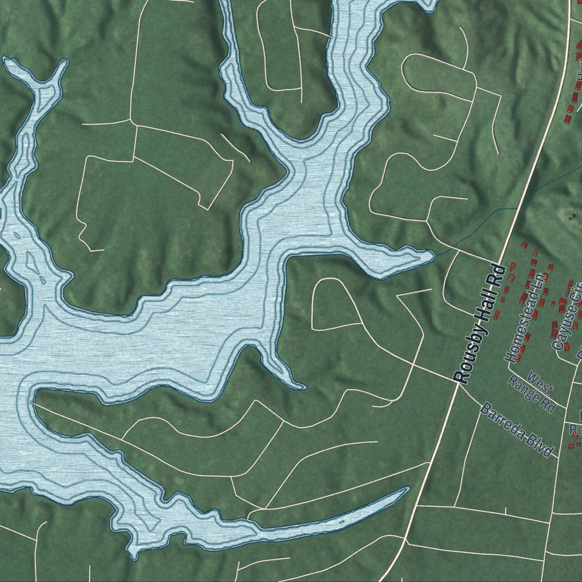 Second close-up of the map of Chesapeake Ranch Estates, Maryland print showing more streets and buildings