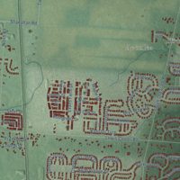 Second close-up of the map of Cheshire, Delaware County, Ohio print showing more streets and buildings