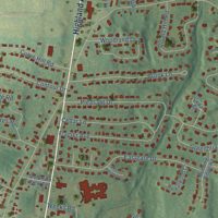 Second close-up of the map of Cheshire Village, Connecticut print showing more streets and buildings