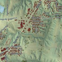 Second close-up of the map of Chester, Illinois print showing more streets and buildings