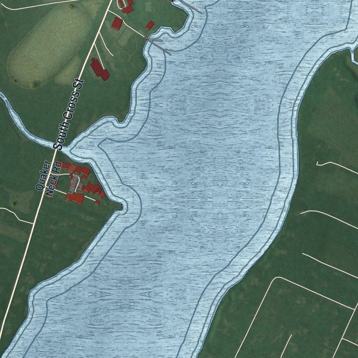 Second close-up of the map of Chestertown, Maryland print showing more streets and buildings
