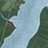 Second close-up of the map of Chestertown, Maryland print showing more streets and buildings
