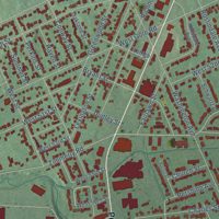 Second close-up of the map of Chestnut Hill, Erie County, Pennsylvania print showing more streets and buildings