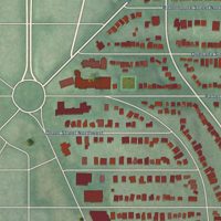 Second close-up of the map of Chevy Chase, District of Columbia print showing more streets and buildings