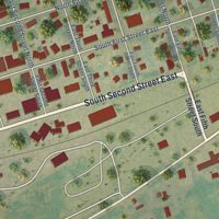 Second close-up of the map of Cheyenne Wells, Colorado print showing more streets and buildings
