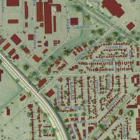 Second close-up of the map of Chicago Ridge, Illinois print showing more streets and buildings