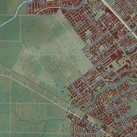 Second close-up of the map of Chico, California print showing more streets and buildings