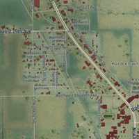 Second close-up of the map of Chiefland, Florida print showing more streets and buildings