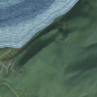 Second close-up of the map of Chignik Lagoon, Alaska print showing more streets and buildings