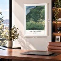 Chignik Lagoon, Alaska map, 18 x 24 inch print in a white frame in a home office