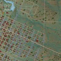 Second close-up of the map of Childress, Texas print showing more streets and buildings