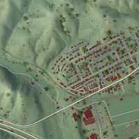 Second close-up of the map of Chilhowie, Virginia print showing more streets and buildings