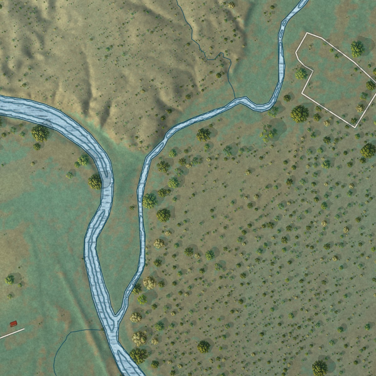 Second close-up of the map of Chili, New Mexico print showing more streets and buildings