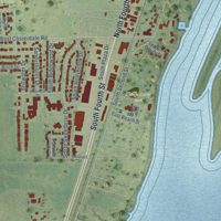Second close-up of the map of Chillicothe, Illinois print showing more streets and buildings