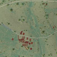 Second close-up of the map of Chilton, Texas print showing more streets and buildings