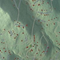 Second close-up of the map of Chimney Hill, Vermont print showing more streets and buildings