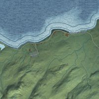 Second close-up of the map of Chiniak, Alaska print showing more streets and buildings