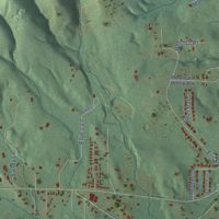 Second close-up of the map of Choccolocco, Alabama print showing more streets and buildings