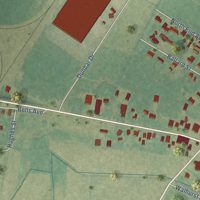 Second close-up of the map of Chocowinity, North Carolina print showing more streets and buildings