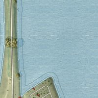 Second close-up of the map of Chokoloskee, Florida print showing more streets and buildings