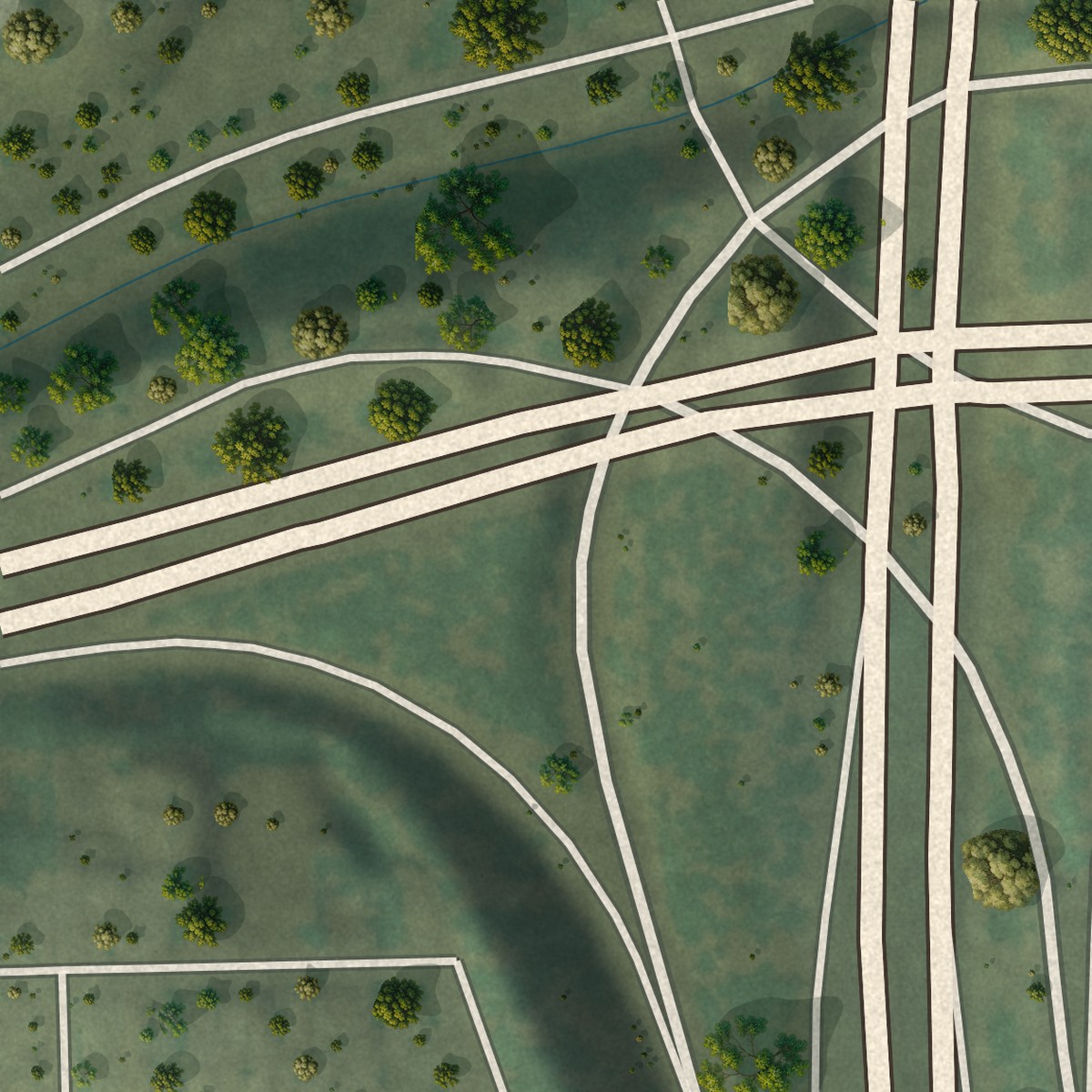 Second close-up of the map of Chollas View, California print showing more streets and buildings