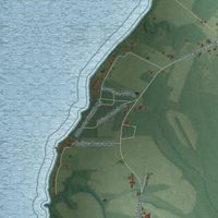 Second close-up of the map of Chowan, North Carolina print showing more streets and buildings
