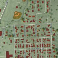 Second close-up of the map of Chrisman, Illinois print showing more streets and buildings