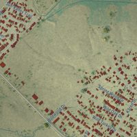 Second close-up of the map of Chula Vista, Texas print showing more streets and buildings