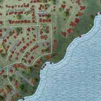 Second close-up of the map of Chuluota, Florida print showing more streets and buildings