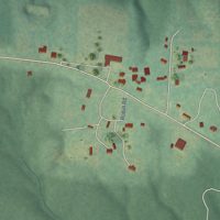 Second close-up of the map of Chunchula, Alabama print showing more streets and buildings
