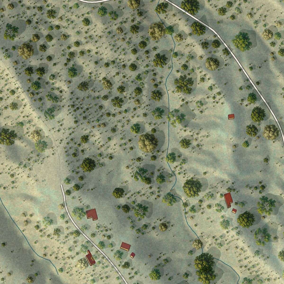 Second close-up of the map of Chupadero, New Mexico print showing more streets and buildings