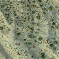 Second close-up of the map of Chupadero, New Mexico print showing more streets and buildings