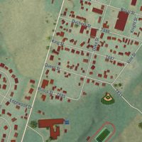 Second close-up of the map of Church Hill, Pennsylvania print showing more streets and buildings