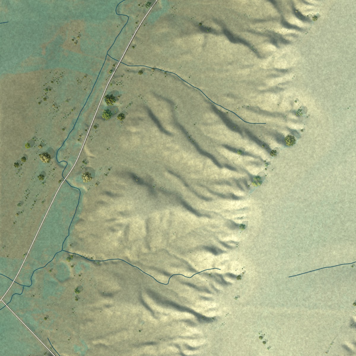 Second close-up of the map of Churchill, Montana print showing more streets and buildings