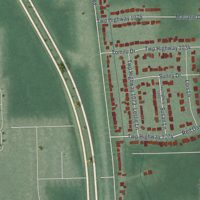 Second close-up of the map of Churchill, Ohio print showing more streets and buildings