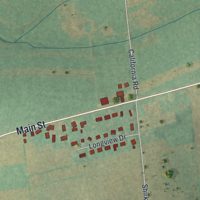 Second close-up of the map of Churchtown, Pennsylvania print showing more streets and buildings