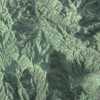 Second close-up of the map of Ciales, Puerto Rico print showing more streets and buildings