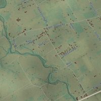 Second close-up of the map of Cibolo, Texas print showing more streets and buildings