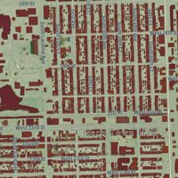 Second close-up of the map of Cicero, Illinois print showing more streets and buildings