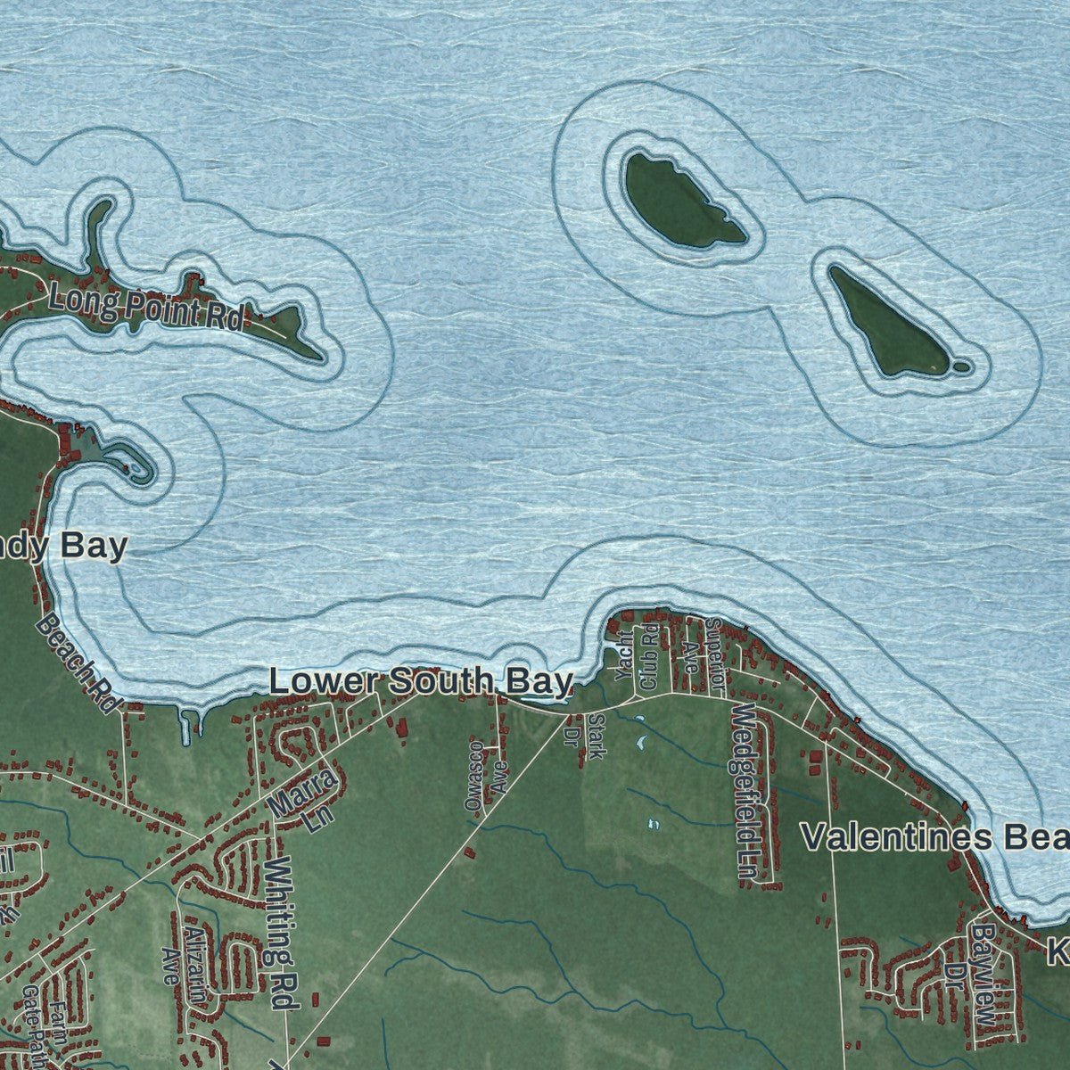 Second close-up of the map of Cicero, New York print showing more streets and buildings