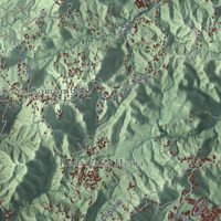 Second close-up of the map of Cidra, Puerto Rico print showing more streets and buildings