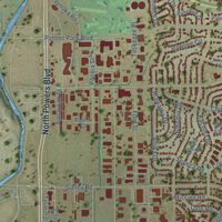 Second close-up of the map of Cimarron Hills, Colorado print showing more streets and buildings