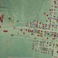 Second close-up of the map of Cimarron, Kansas print showing more streets and buildings