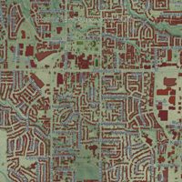 Second close-up of the map of Citrus Heights, California print showing more streets and buildings