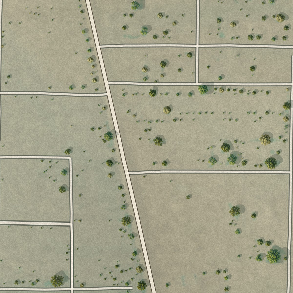 Second close-up of the map of the City of the Sun, New Mexico print showing more streets and buildings